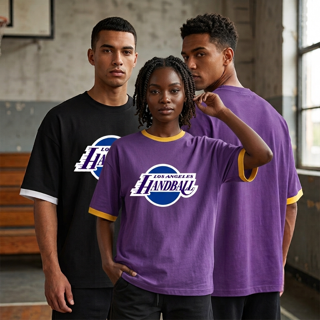 Los Angeles Handball Unisex Color Block Drop Shoulder T-Shirt