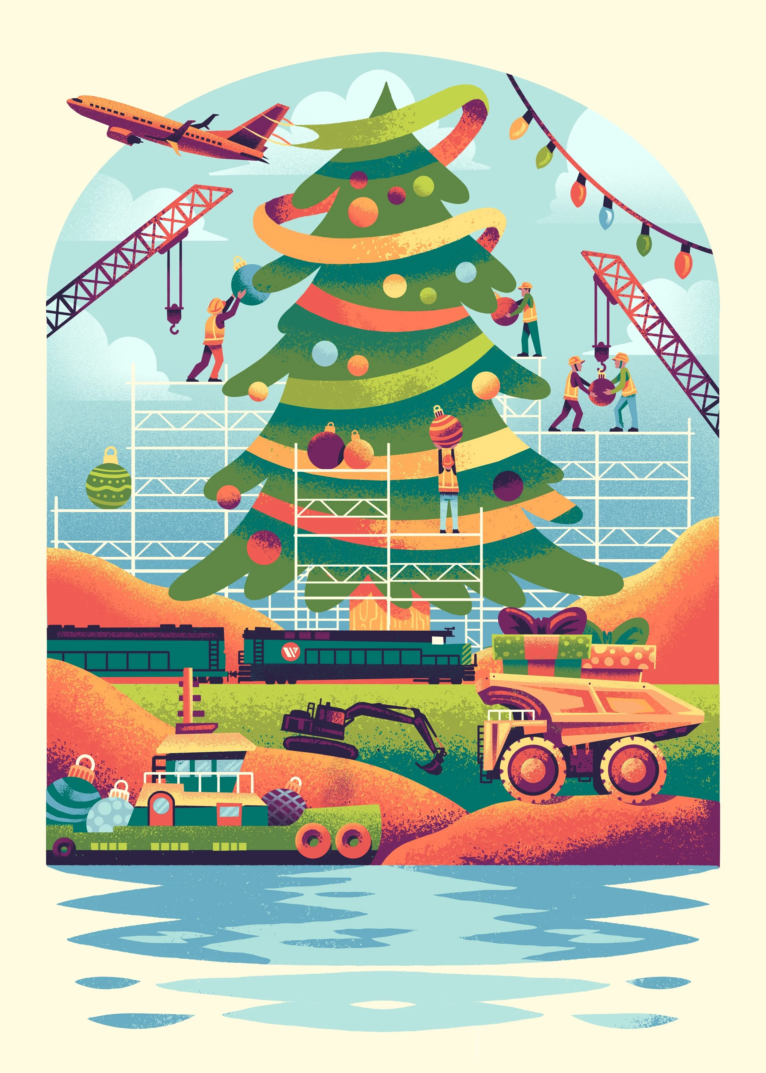 Holiday cards and event invites for The Washington Companies