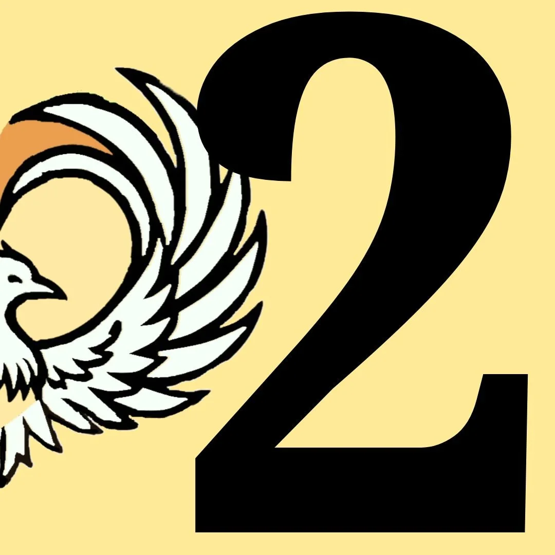 Number 2 with phoenix background