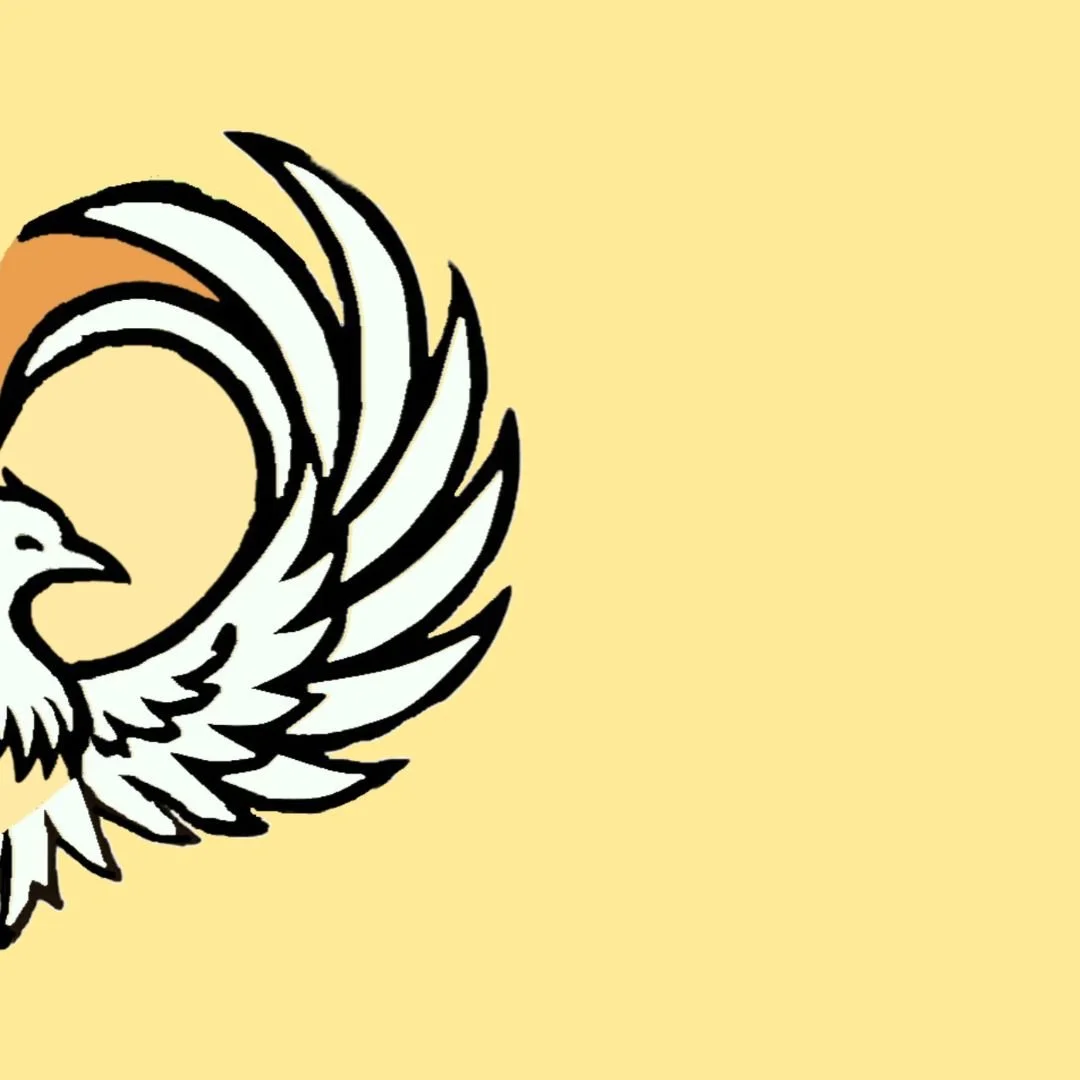 Phoenix drawing on light yellow background