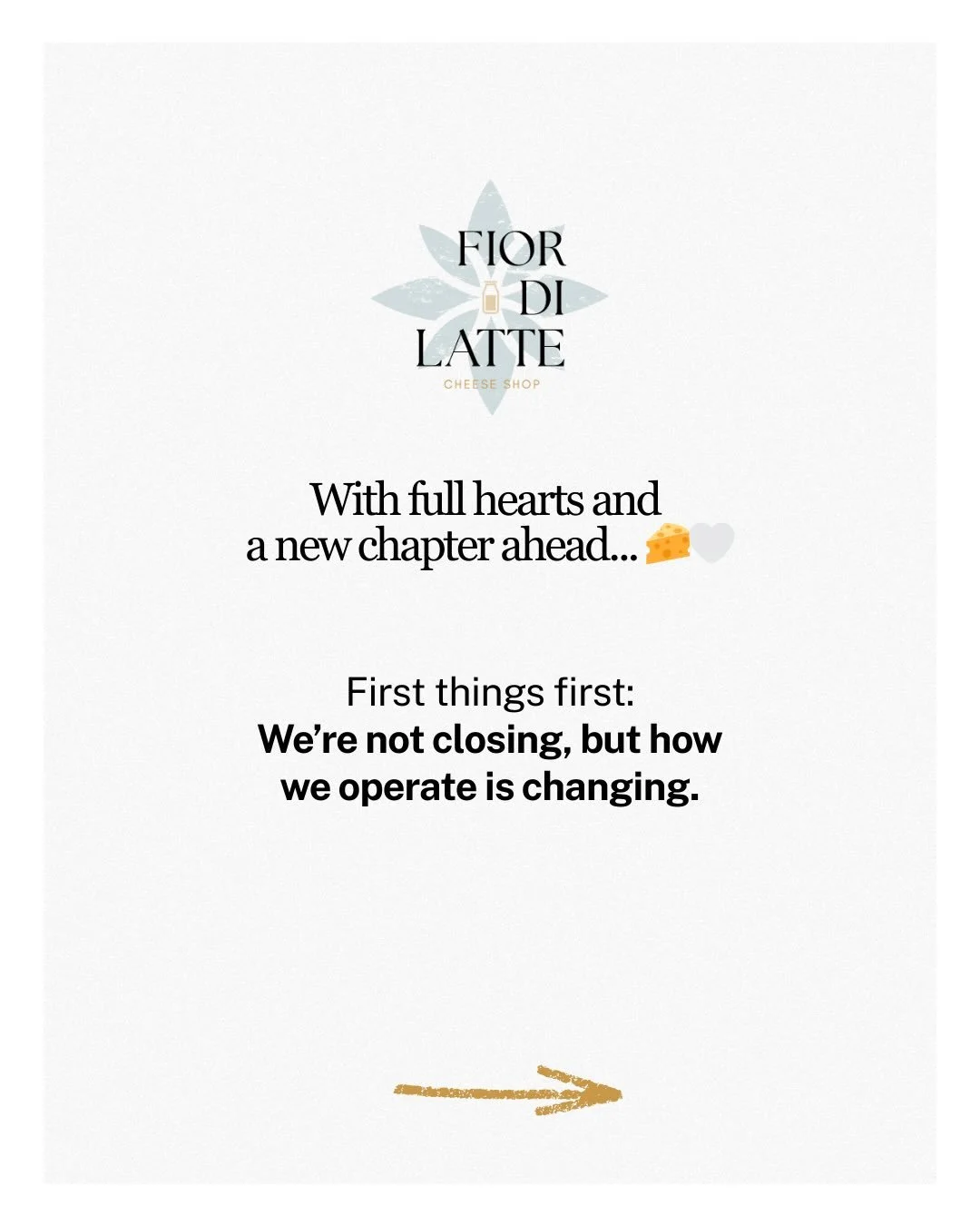 So much gratitude for our community🧀🤍 Swipe to read how our shop is evolving and visit us during our final weekend of regular store hours, this Thursday through Sunday.