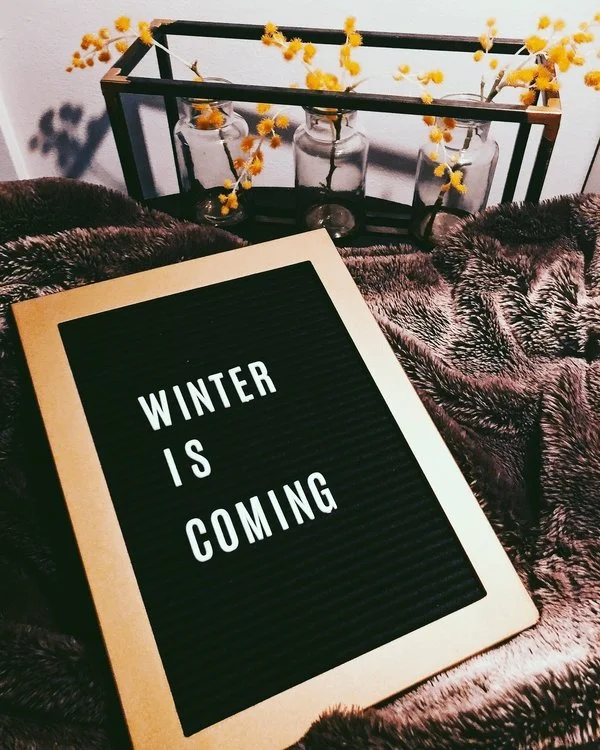 Letter board decor with a good old Game of Thrones quote.