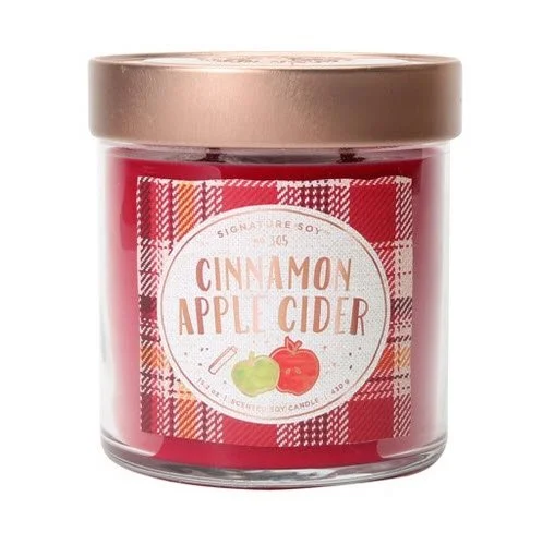15.2oz Large Lidded Jar 2-Wick Candle Cinnamon Apple Cider