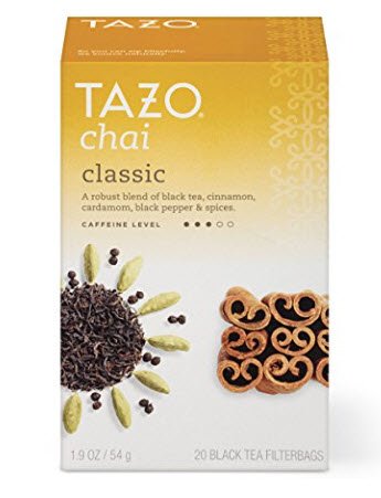 Tazo Classic Chai Black Tea Filterbags , 20 Count (Pack of 6)