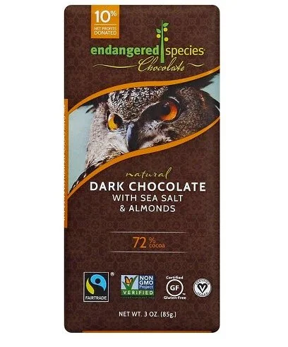 Endangered Species Chocolate Dark Chocolate with Sea Salt &amp; Almonds