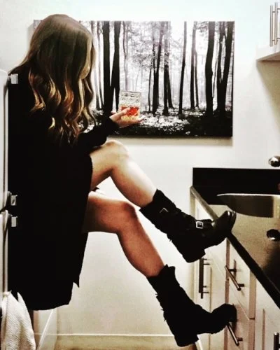 This is the only way to have a seat in my tiny kitchen.