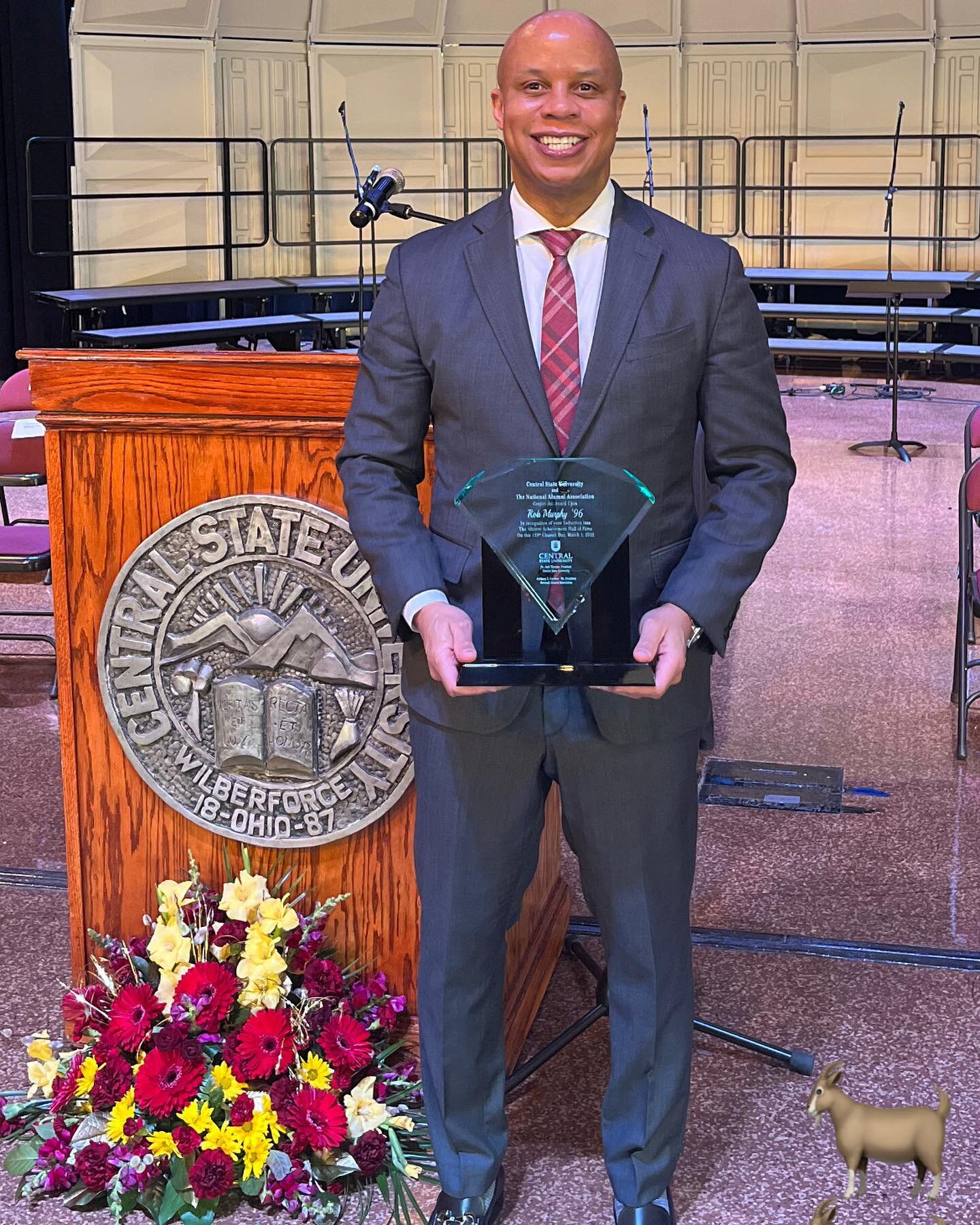 Central State University Alumni Achievement Hall of Fame, Class of &lsquo;22 ☑️. I&rsquo;m humbled &amp; thankful for this amazing honor. I&rsquo;m grateful the almighty continues to bestow blessings in my life. I&rsquo;m appreciative to ALL who awar