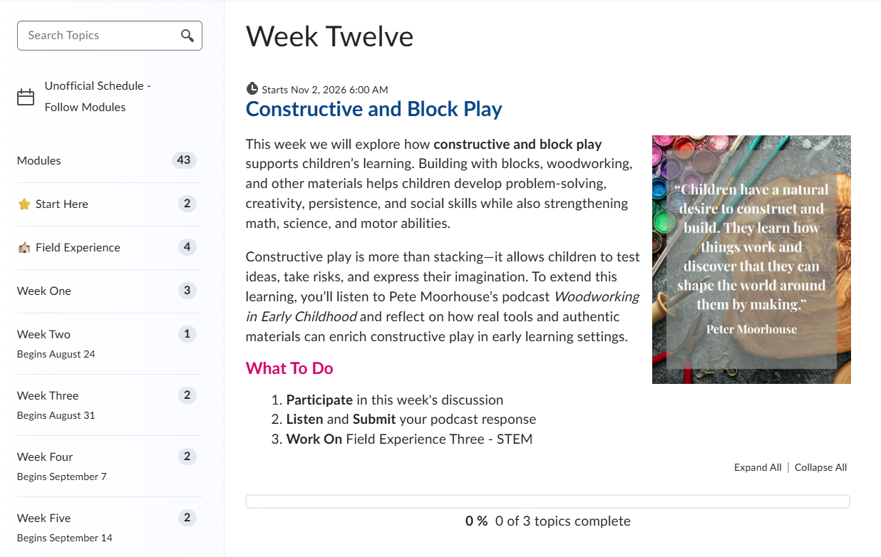 Week Twelve Module Introduction
