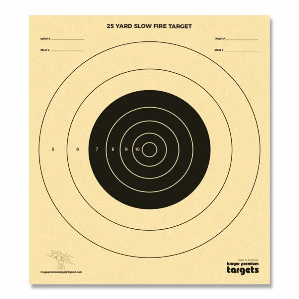 25 Yard Slow Fire Pistol Targets (250/pk) — Kruger Premium Targets