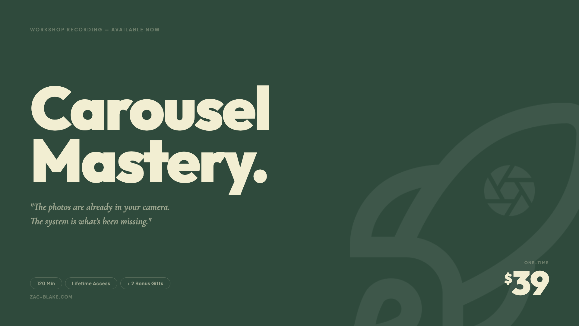 Carousel Mastery Workshop