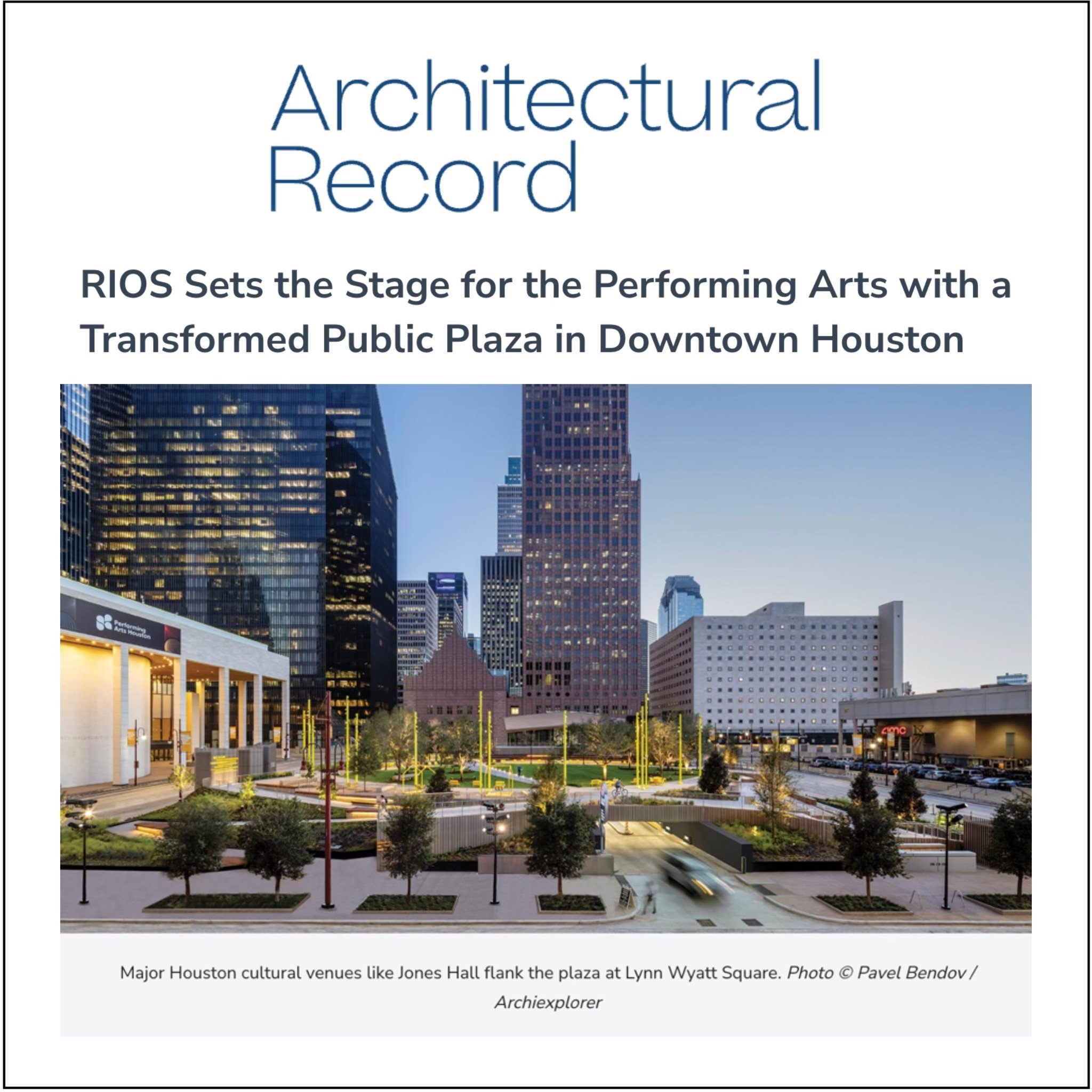 Lynn Wyatt Square in Architectural Record