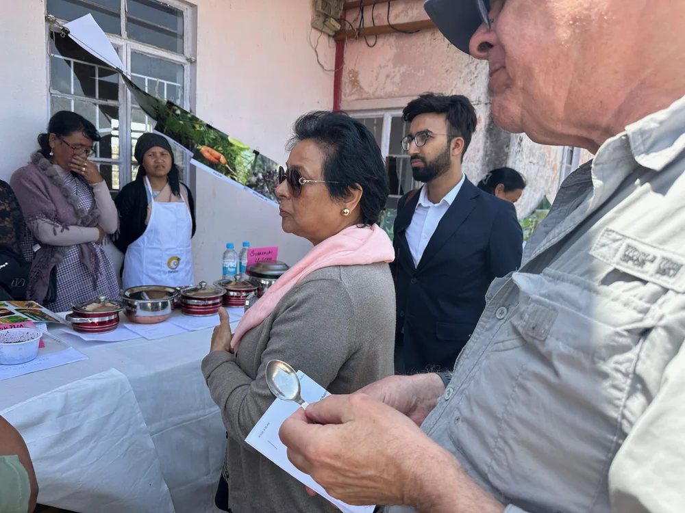 Mark and Anita judging the competition