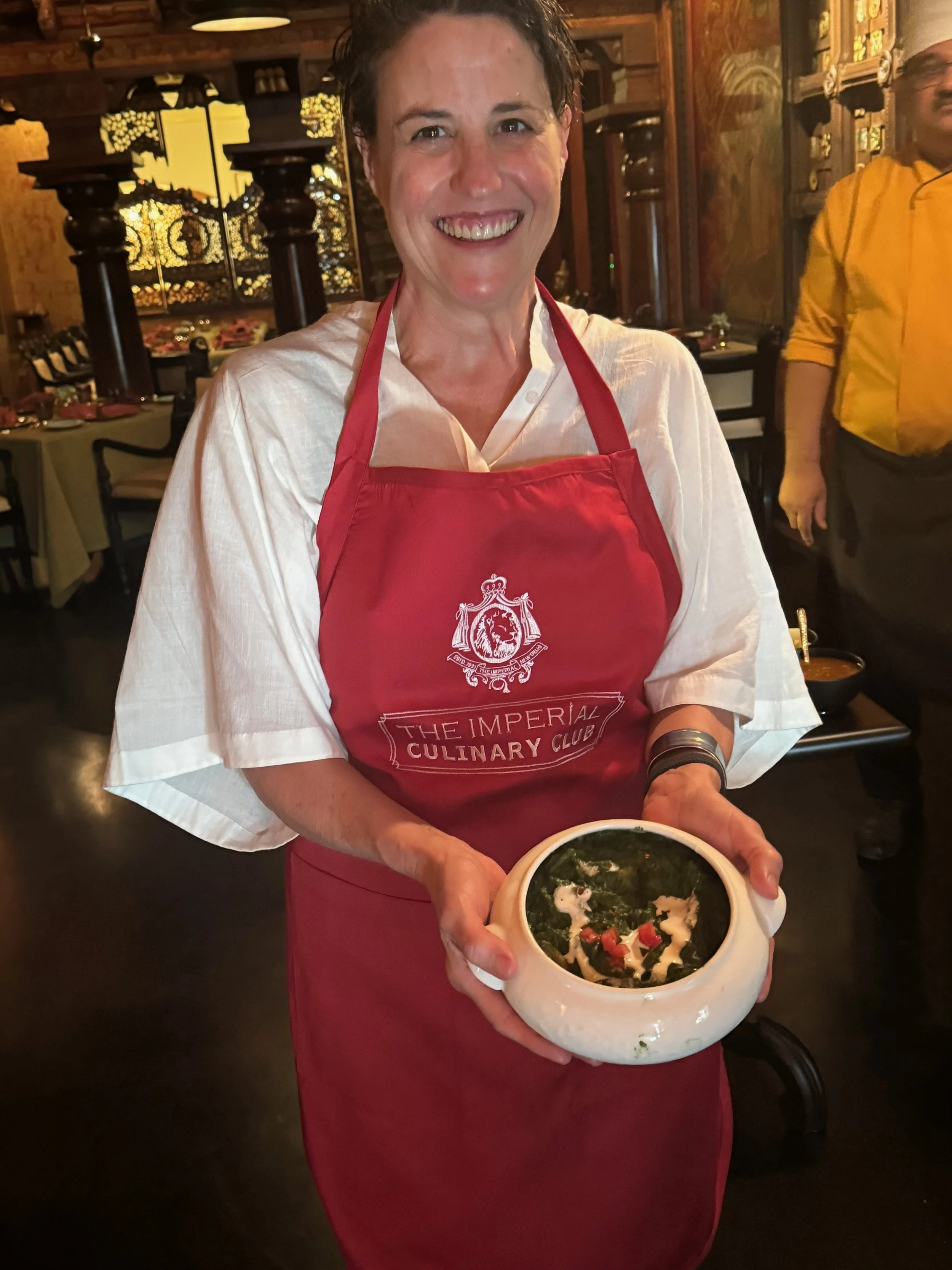 Me, with the aloo palak I learned to make