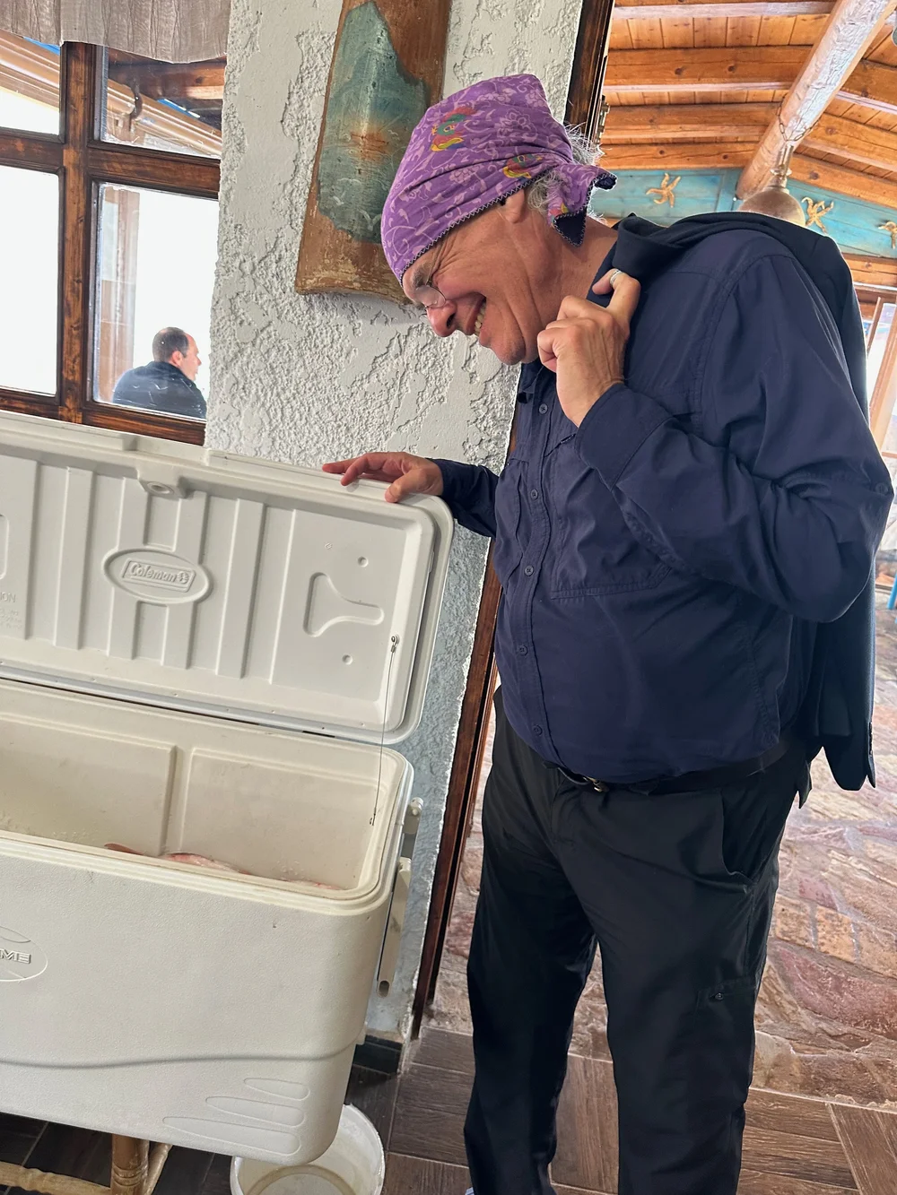 Mark choosing our fish