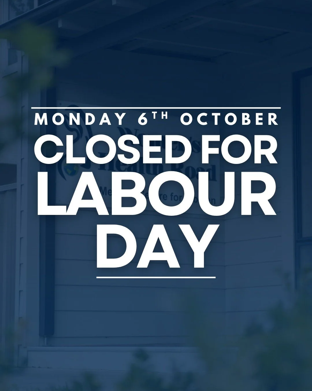 Labour Day - Monday 6 Oct
Women&rsquo;s Health Road will be closed for the public holiday. We&rsquo;ll reopen on Tuesday with normal hours.
Have a safe long weekend! 💙