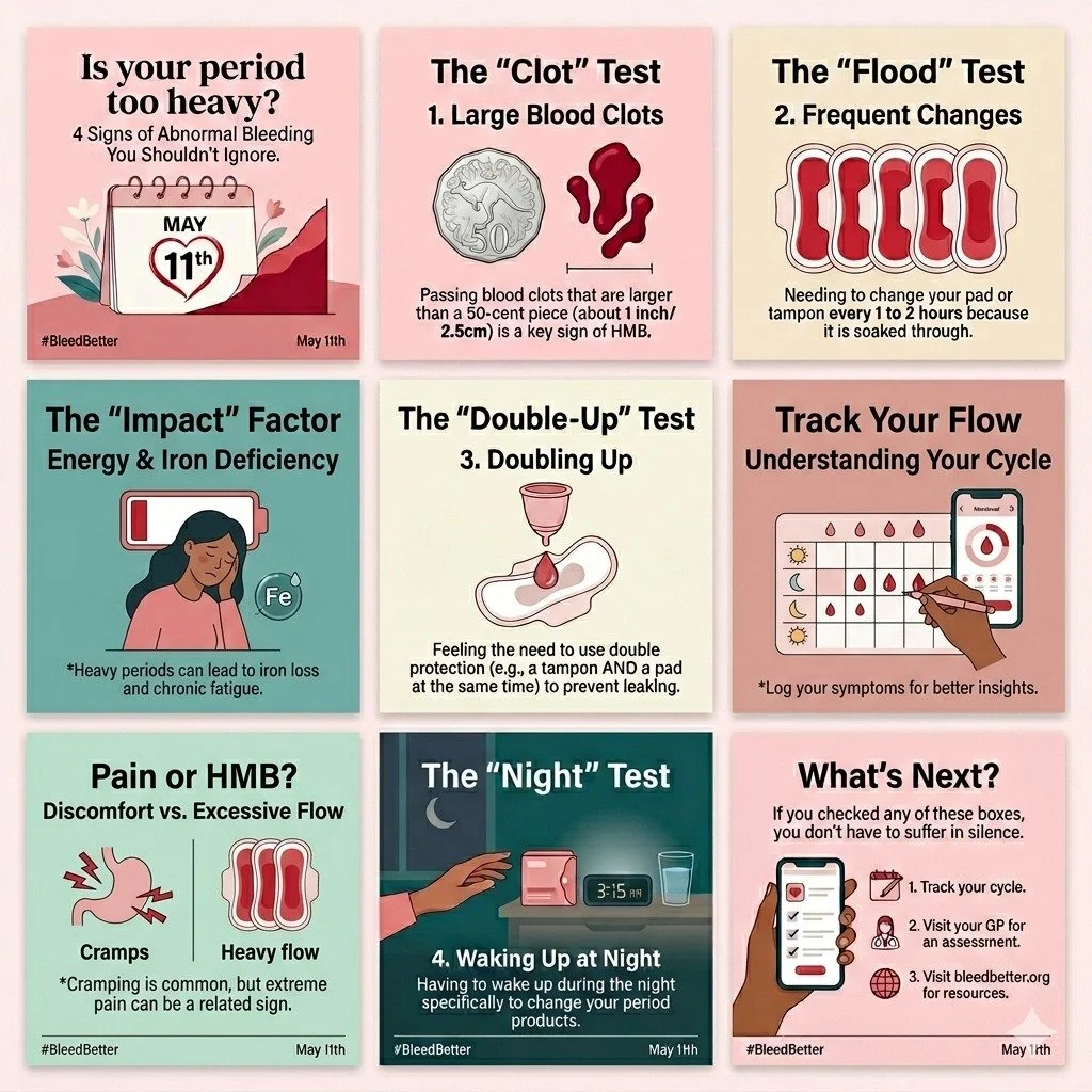 Is your "normal" actually heavy? 🩸

May 11th is International Heavy Menstrual Bleeding (IHMB) Day. We&rsquo;re breaking the silence on a condition that affects 1 in 4 of us.

Heavy periods aren't just an inconvenience; they can impact your