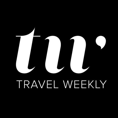 Logo for 'Travel Weekly' with the initials 'tw' in stylized white font on a black background.