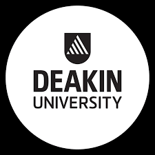 Deakin University logo on a white circular background.