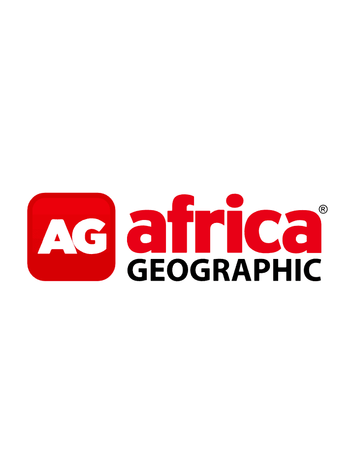 AG Africa Geographic logo with red and black text on a white background.