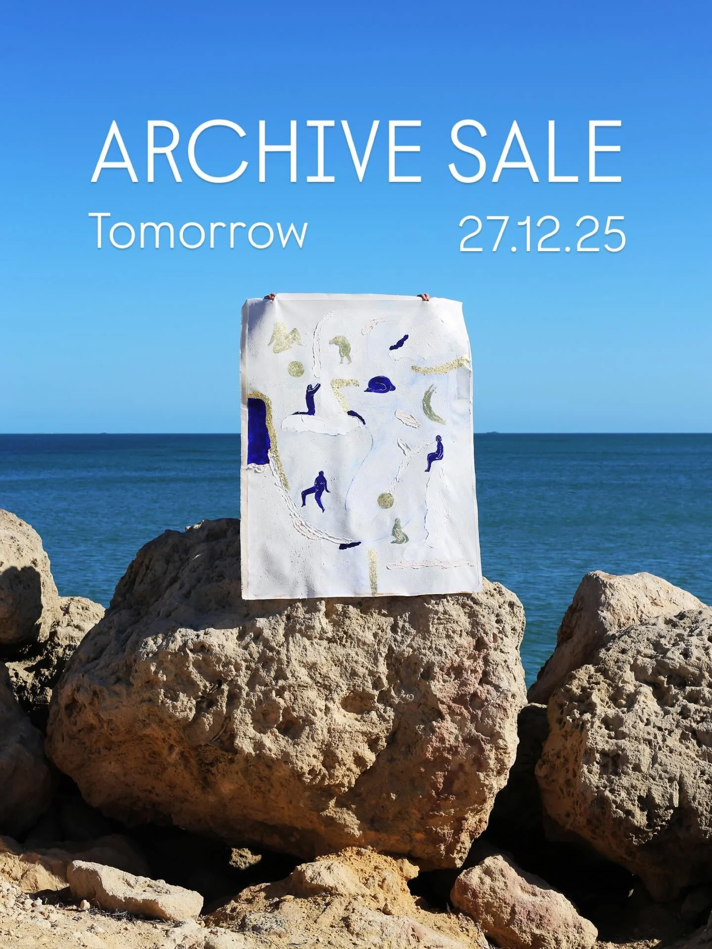 ARCHIVE SALE STARTS TOMORROW. A small selection of original canvas pieces from 2022 - 24 will be heavilyyyyy discounted for your post Christmas digestion! Email subscribers (sign up via the website) will receive a catalogue of works at 6am tomorrow a