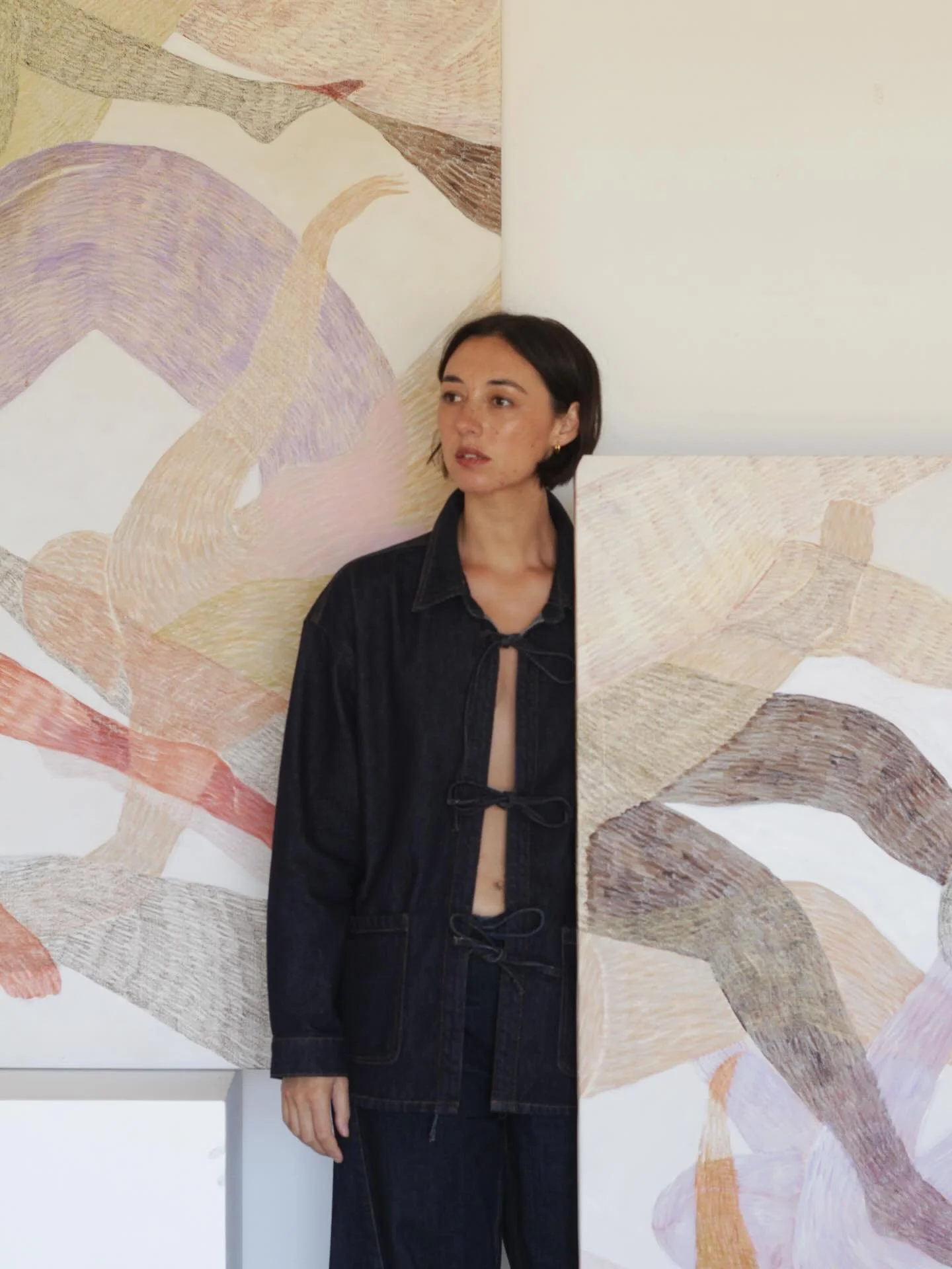 Me and my paint babies. Which I would like to say on the record, are definitely not as a good as my human babies, but still worth a pose with every so often. 

New work launching with @tappancollective in Feb 💘 

Happy 2026! Side note: I have mild s