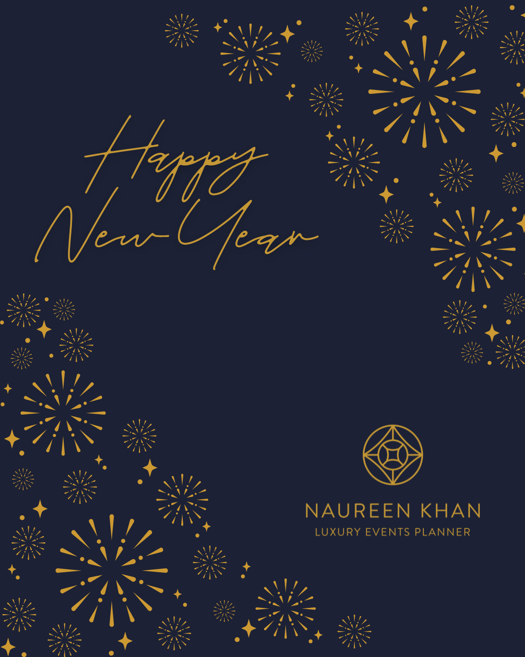 Happy new year message from Naureen Khan Wedding Planner