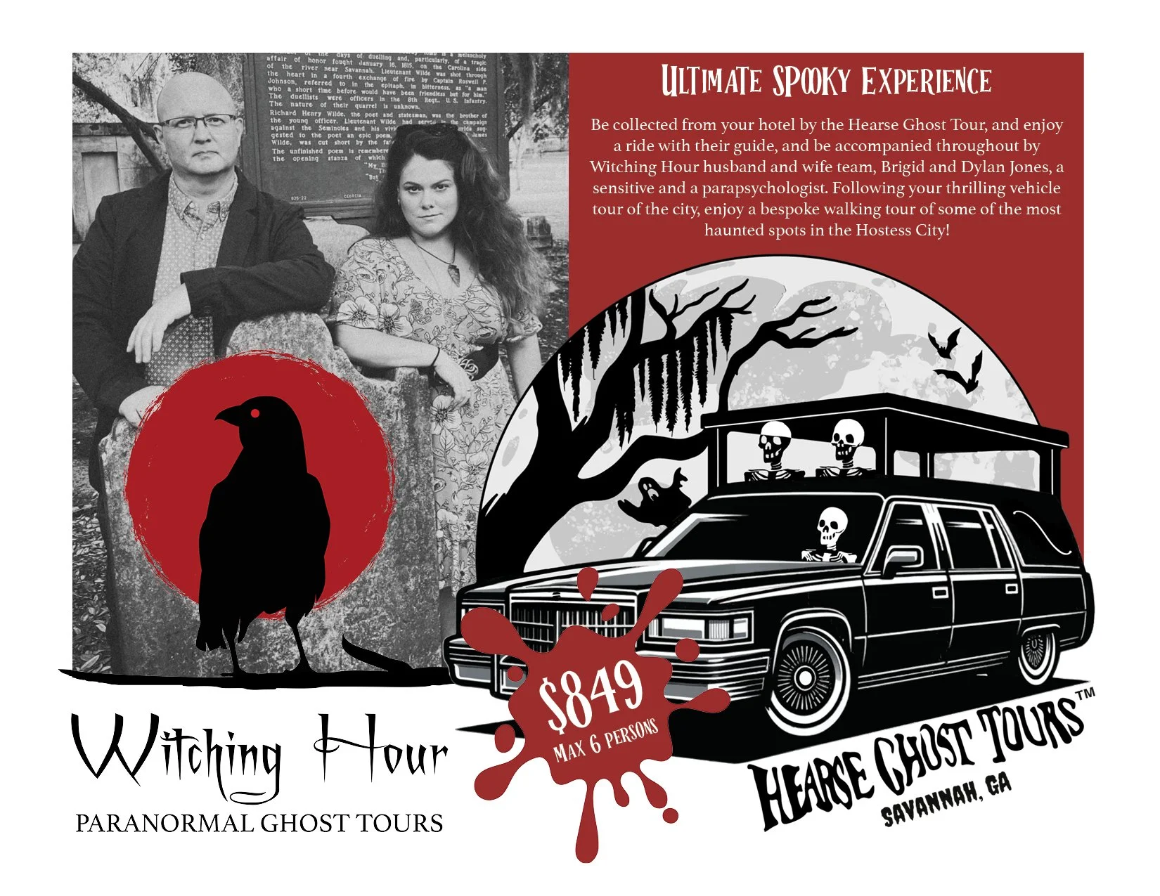 Hearse and walking ghost tour in Savannah, GA