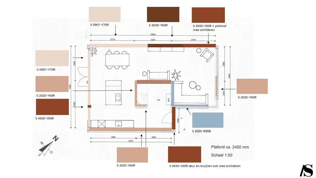 Kleur- en meubeladvies woonkamer