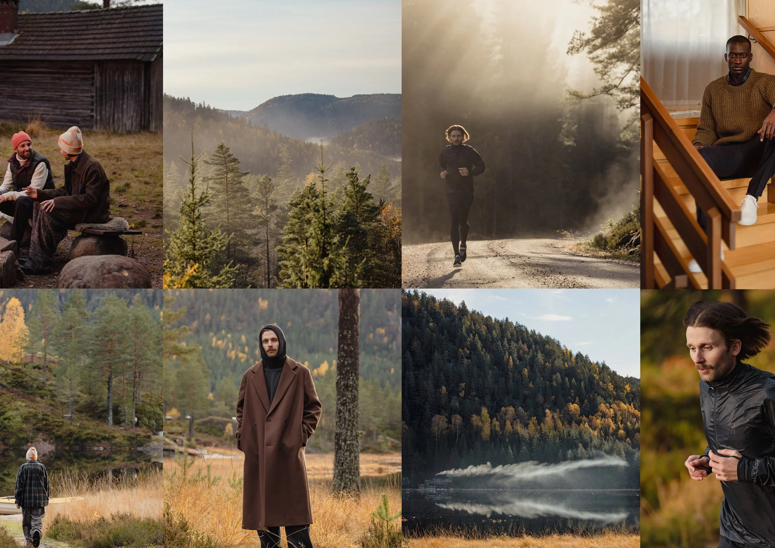 Mr Porter image overview - Location shoot in autumn landscape in Norway.