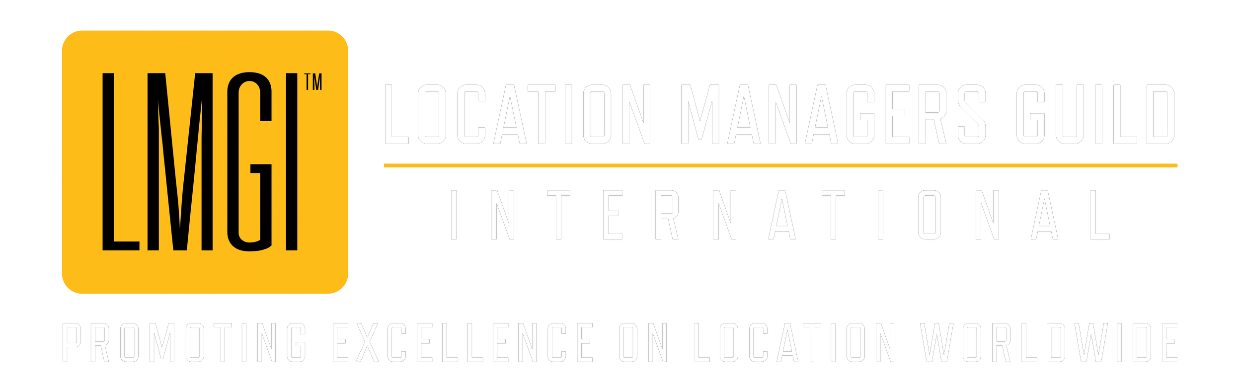 Logo for LMGI -the Location Managers Guild International, with the tagline 'Promoting Excellence on Location Worldwide'.
