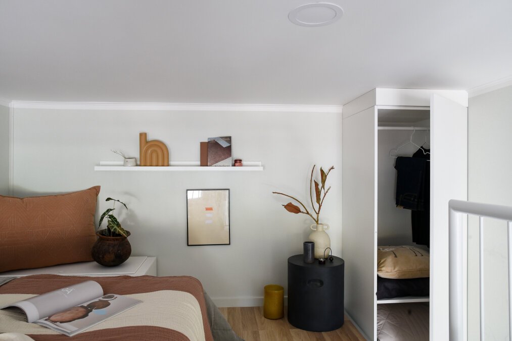 Bedrooms and storage in accommodation
