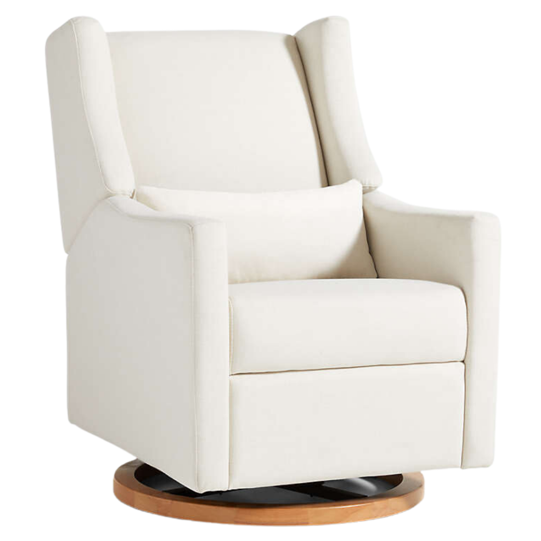 Babyletto Kiwi Nursery Glider Recliner Chair w/ Electronic Control and USB Performance Cream with Natural Wood Base