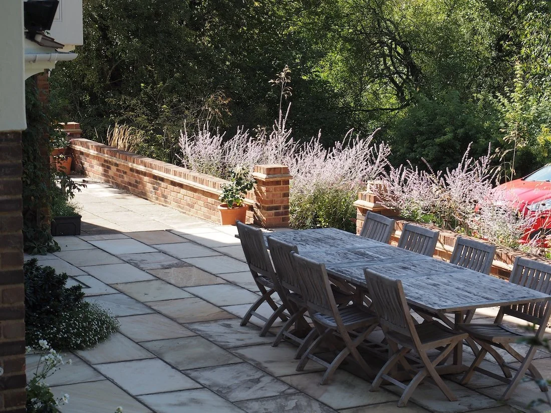 Planting design to soften new patio
