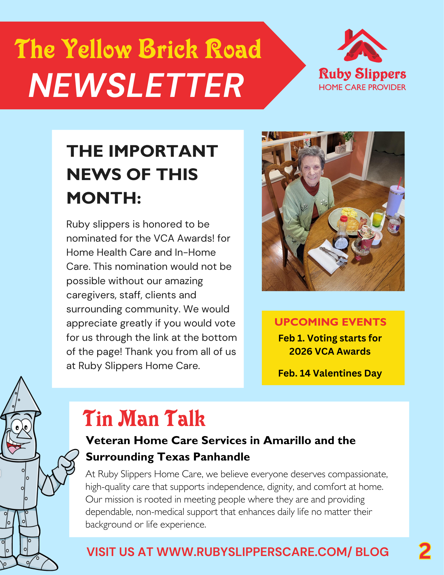 Ruby Slippers news of the month for february