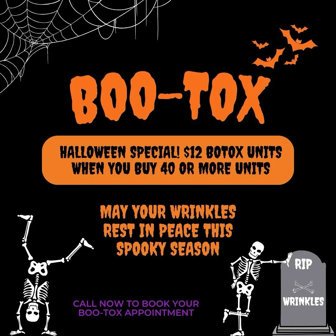 May your wrinkles rest in peace this spooky season!! From now until November 8th get Botox for $12 a unit when you buy 40 units or more!! 🪦🎃💉 Call to book your Botox appointment today!! 🕸️
#halloween #spookyseason #bootox #botox #injectables #me