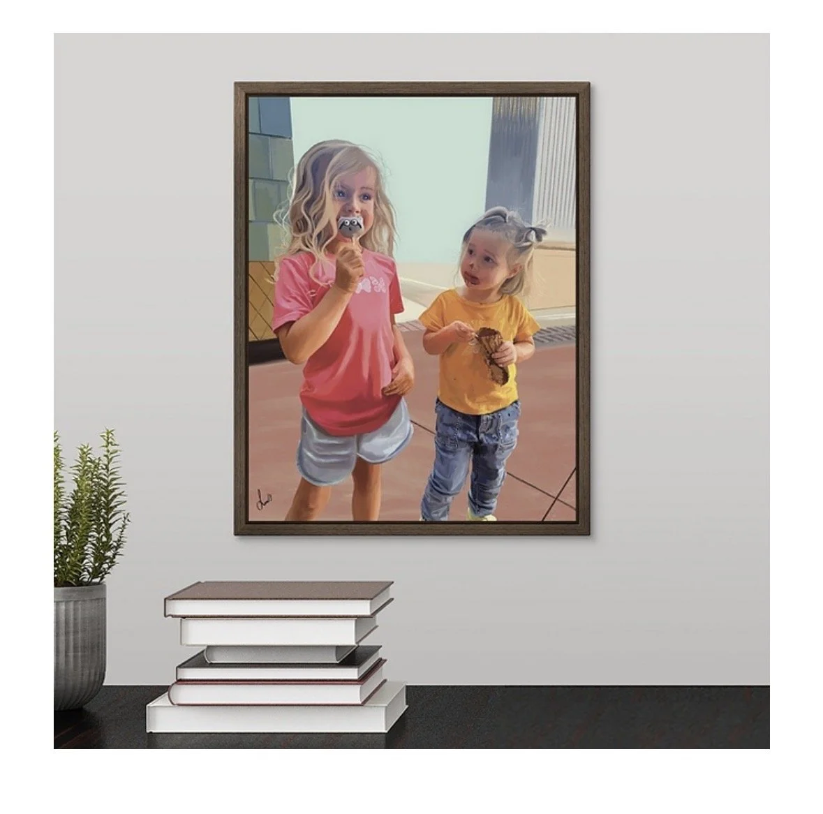 Little girls eating treats