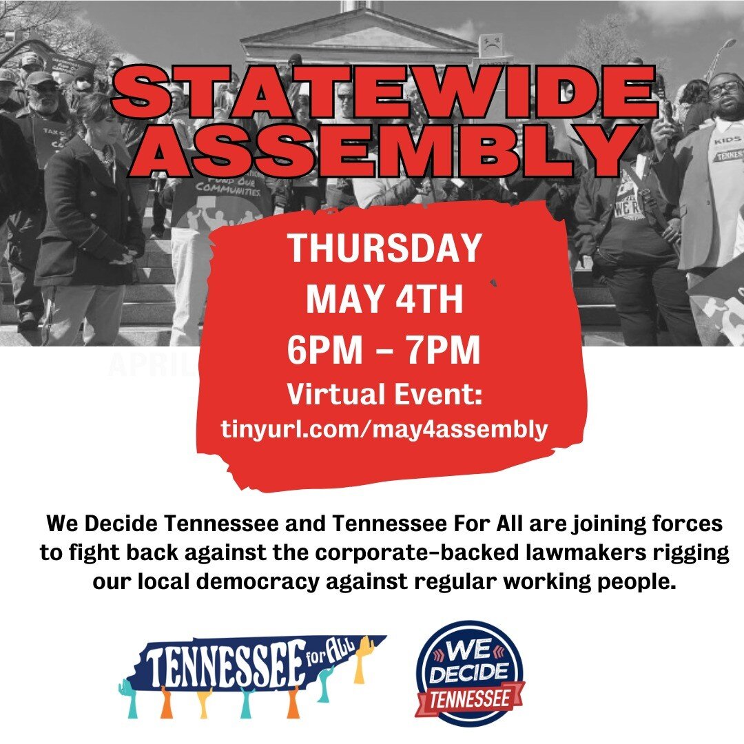 Tennessee has been all over the news lately for interfering in local democracy: slashing local government, expelling state lawmakers, and attacking teachers and students. Whether it is affordable housing, workplace safety, changing fees to developers