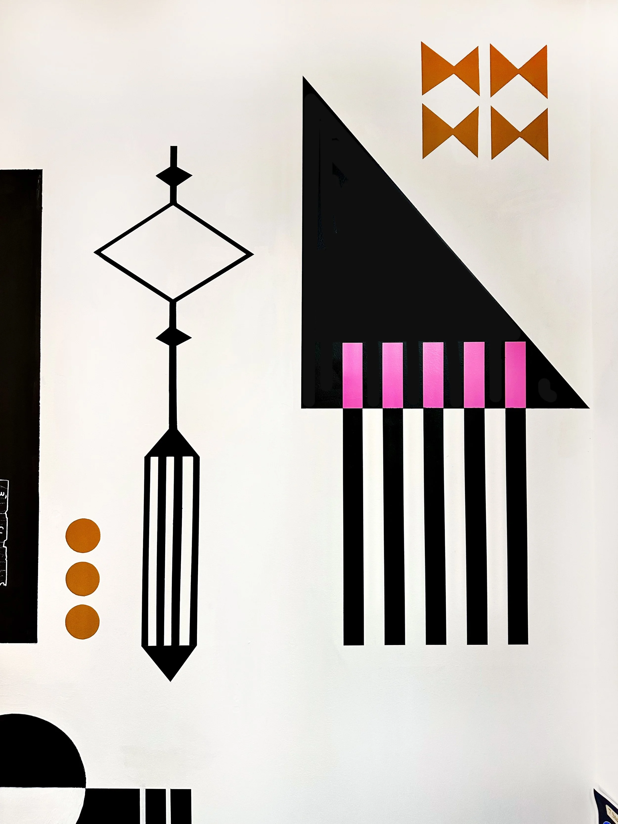 Midcentury inspired mural in a coffee shop in London, UK
