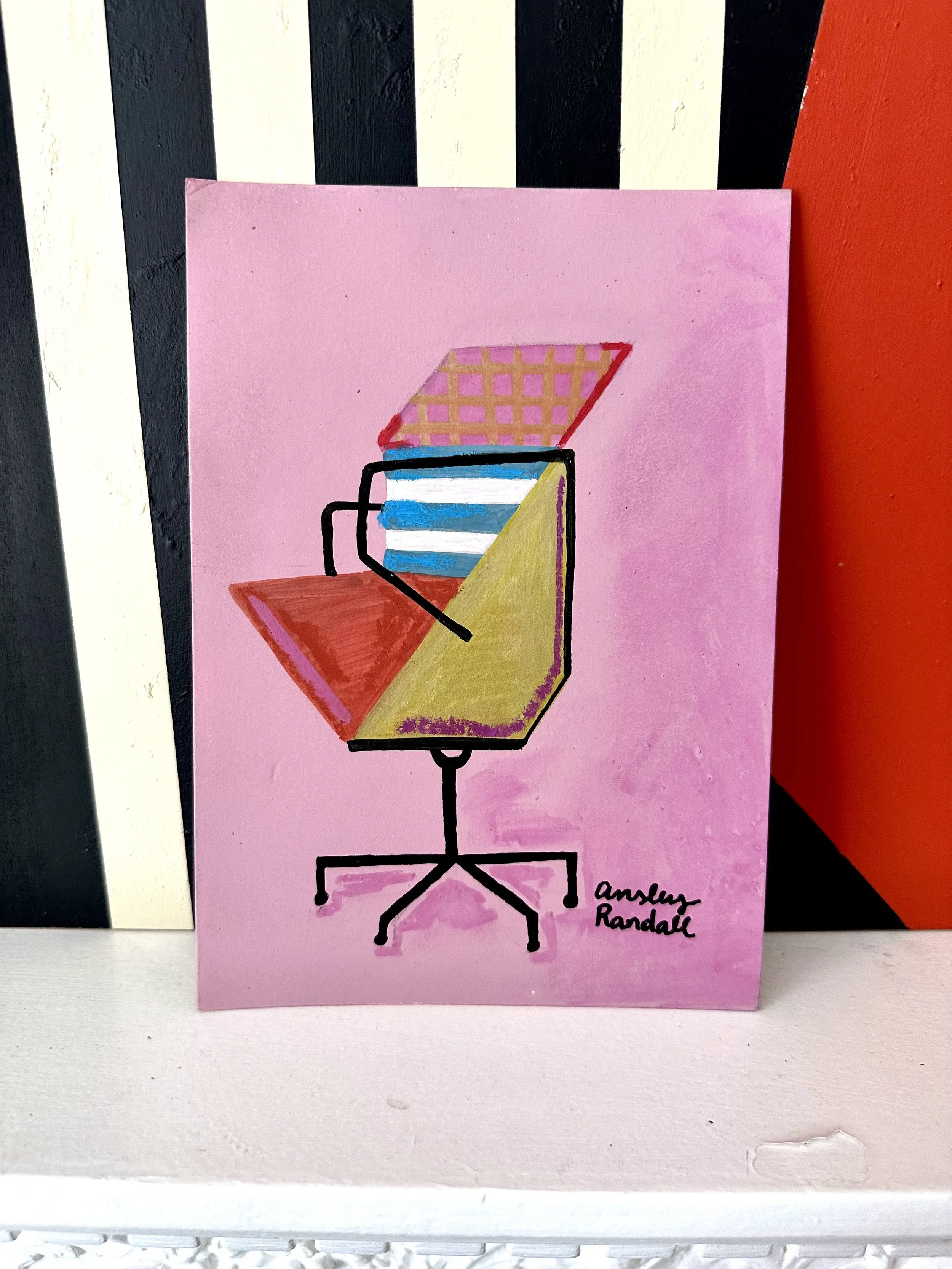 Chair with Pink Background