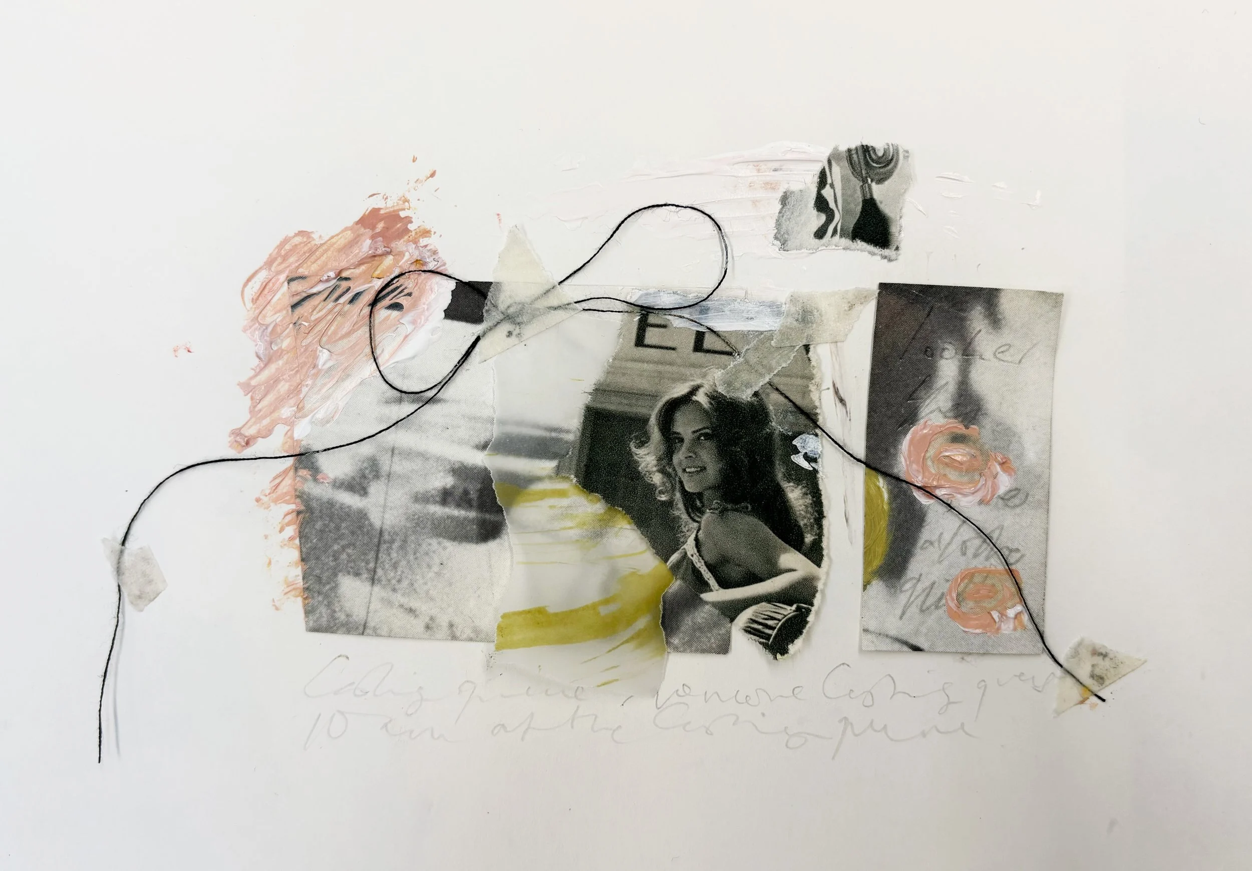 bows, mixed media collage, 2025