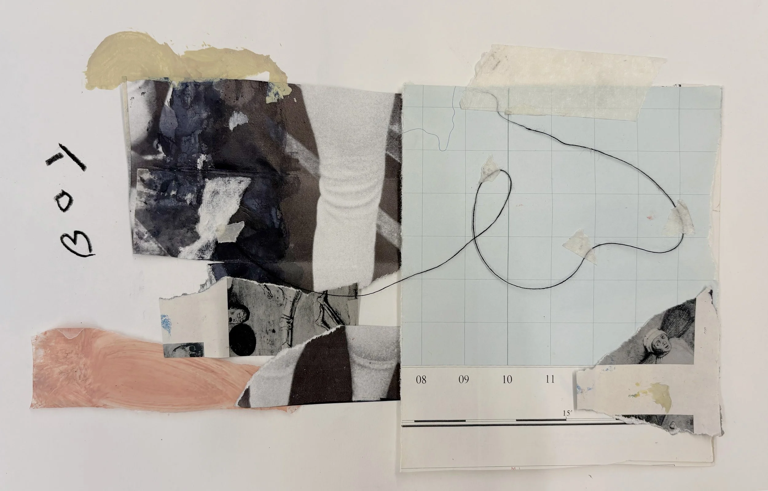 maps, mixed media collage, 2025