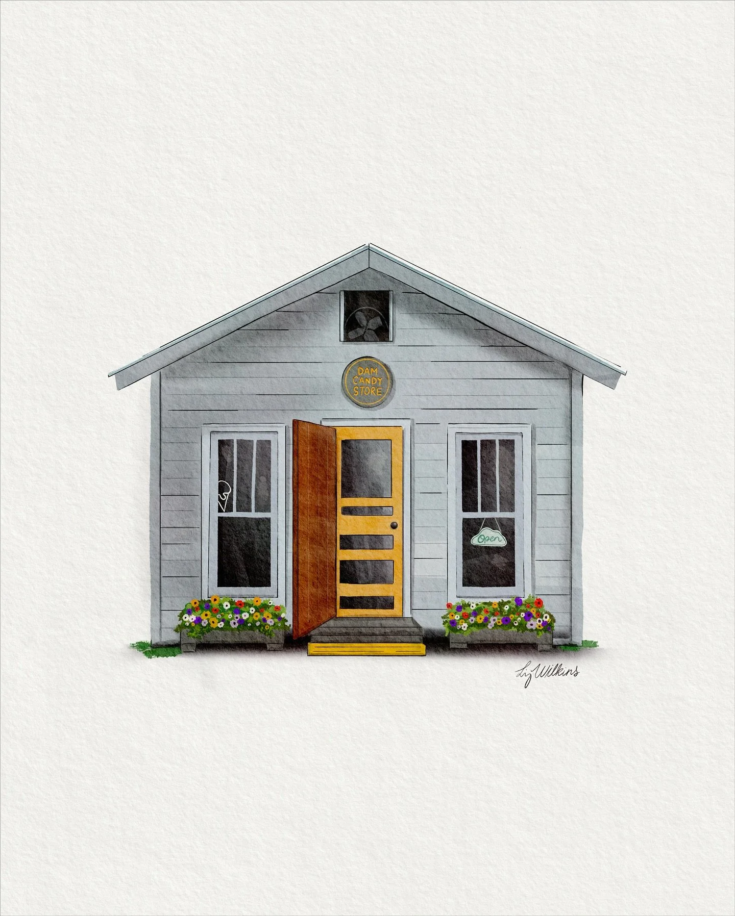 A little sketch I drew of the charming candy store in Fishtown after spending a beautiful weekend up north 🐠✨