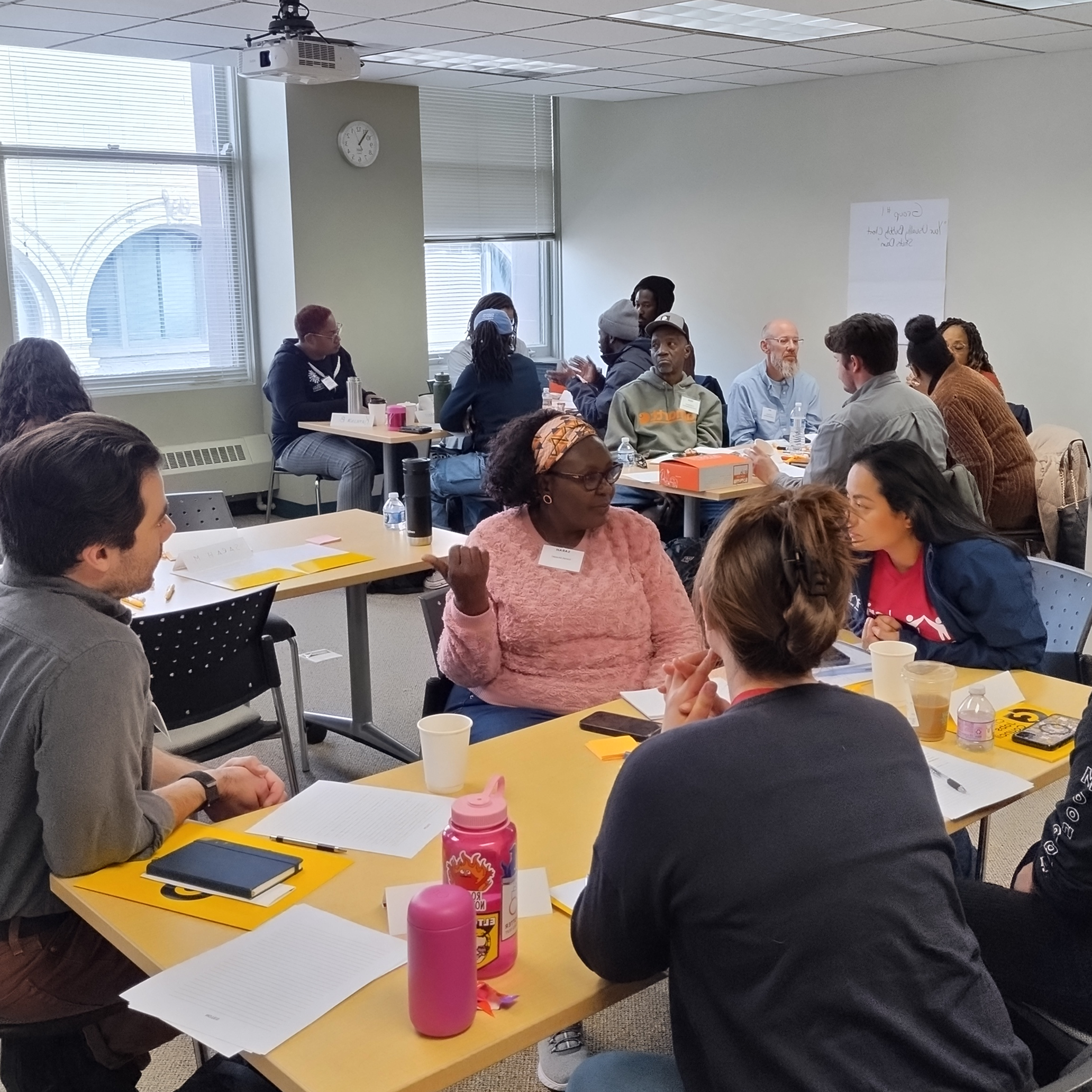 People in a collaborative workshop