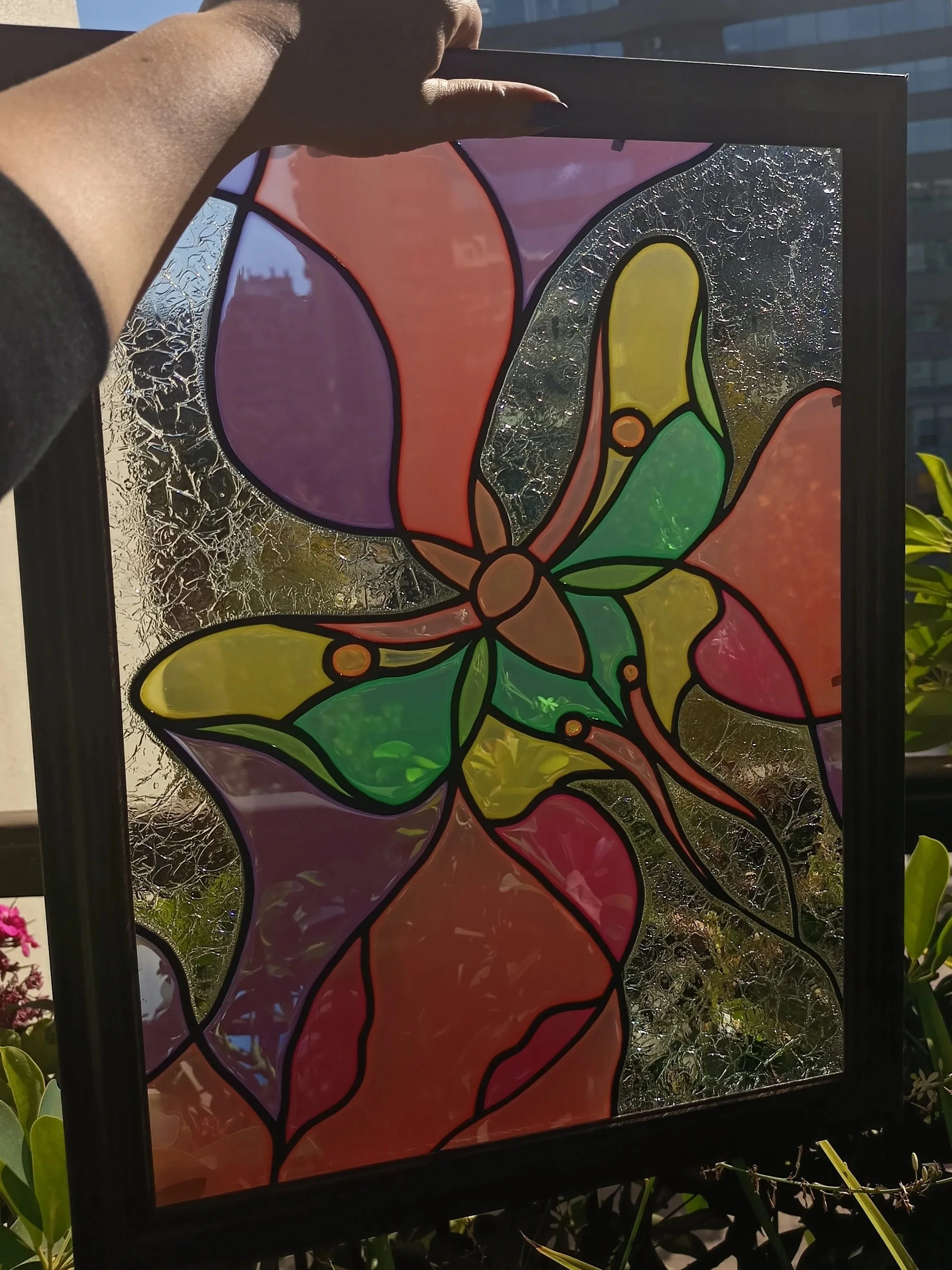 Cuadro vitral 30cm x 40cm Disponible $29.990 sin marco. Con marco de madera $39.990