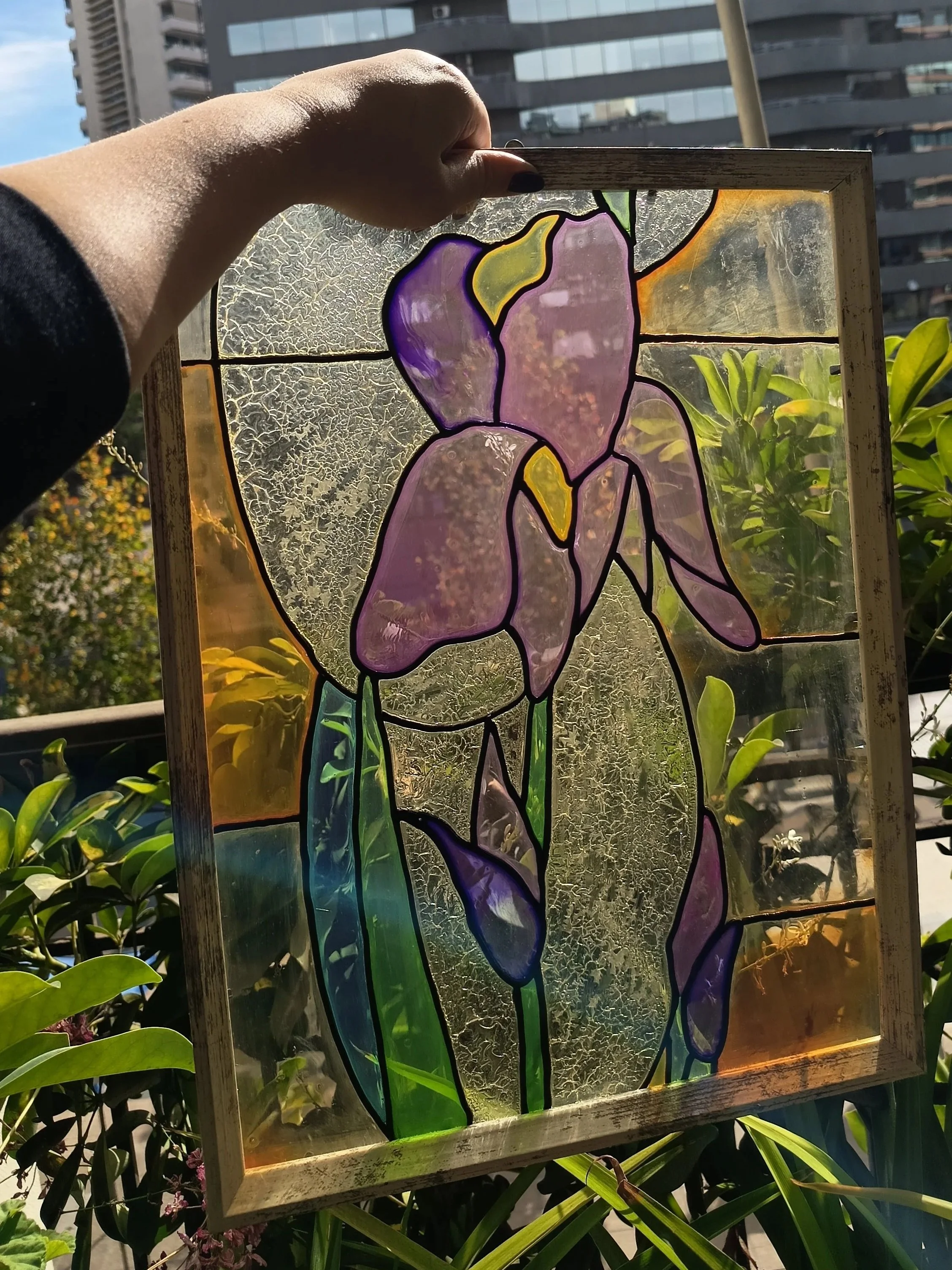 Cuadro vitral 30cm x 40cm Disponible $29.990 sin marco. Con marco de madera $39.990