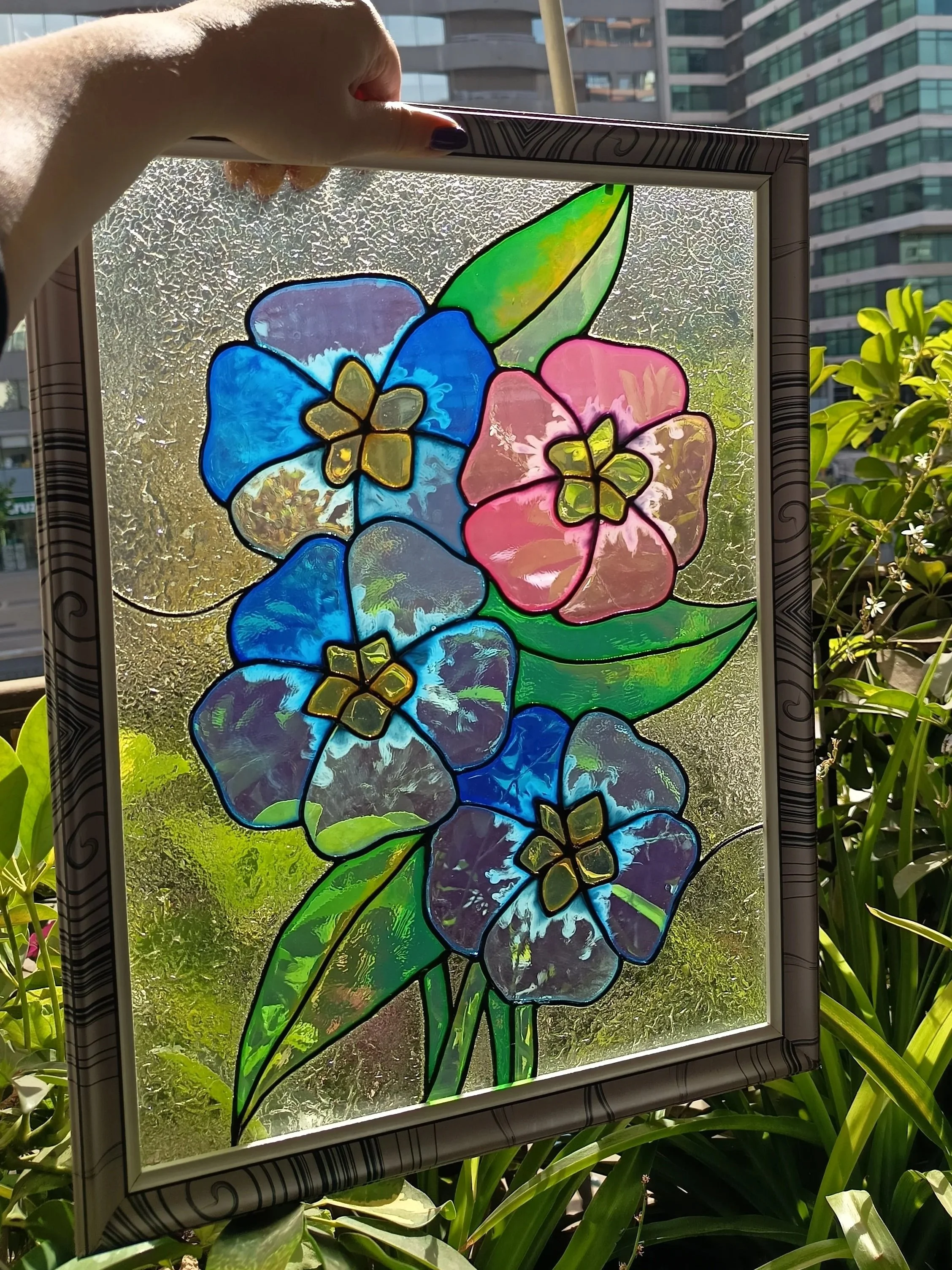 Cuadro vitral 30cm x 40cm Disponible $29.990 sin marco. Con marco de madera $39.990