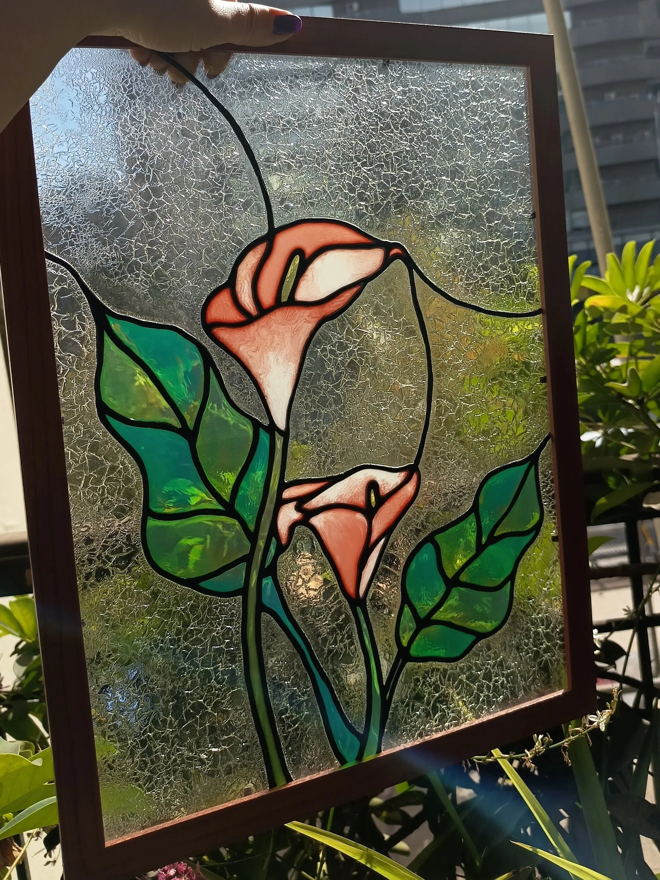 Cuadro vitral 30cm x 40cm Disponible $29.990 sin marco. Con marco de madera $39.990