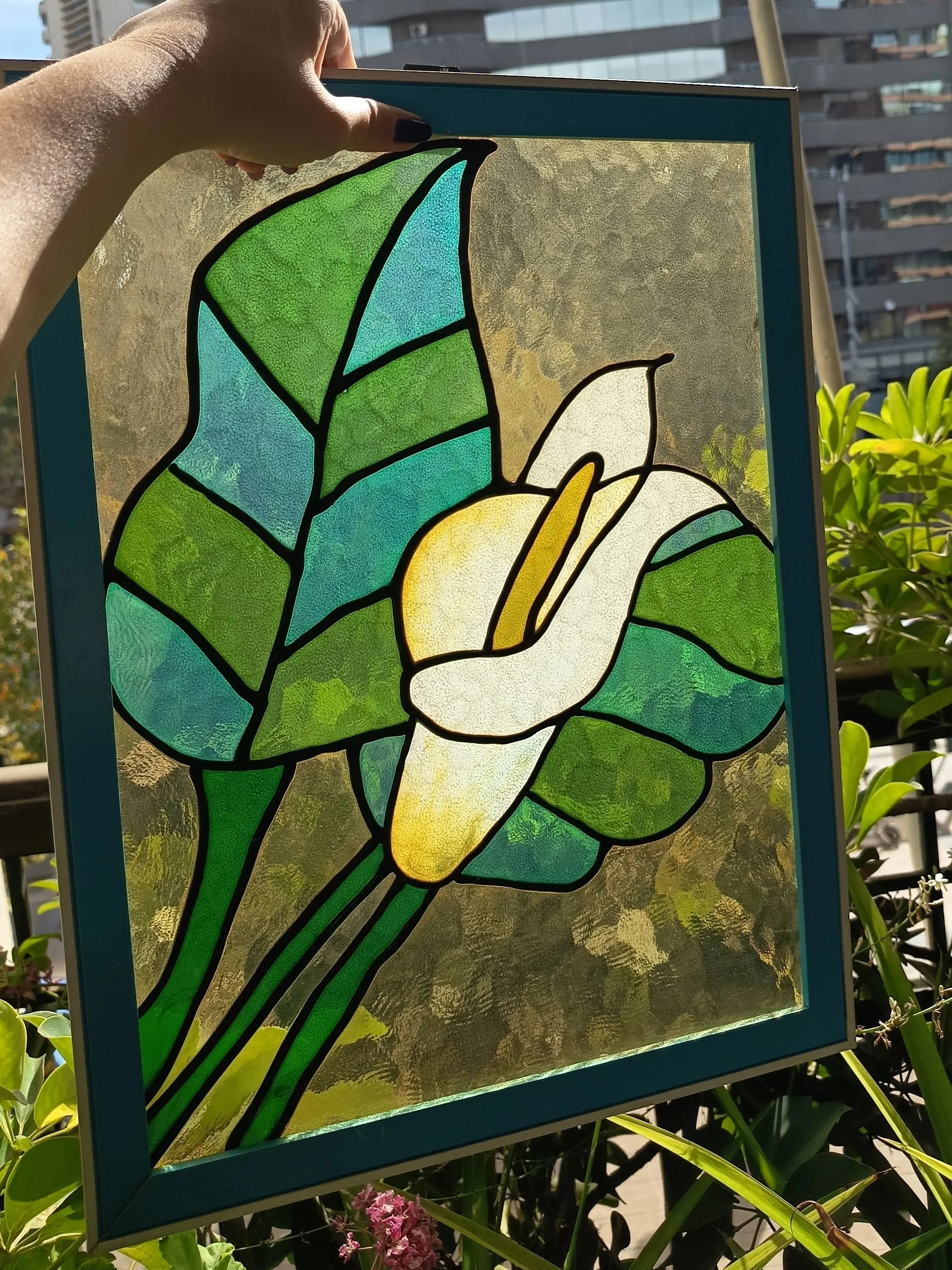 Cuadro vitral 30cm x 40cm Disponible $29.990 sin marco. Con marco de madera $39.990