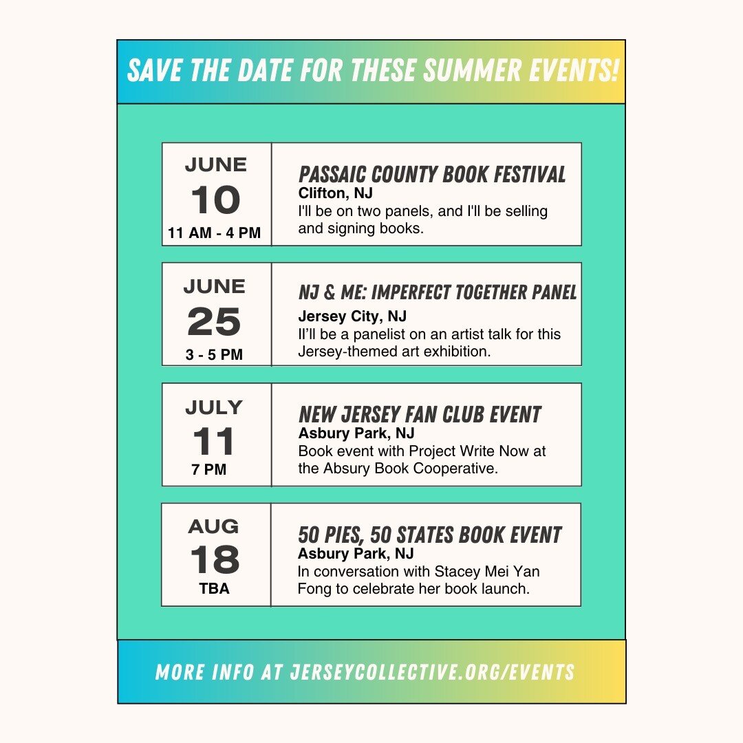 Save the date for our summer events! We have a lot of exciting things in the works for the upcoming months and I'd love to see you there. More details for these events can be found on our website, and more info will be coming soon. Be sure to join ou