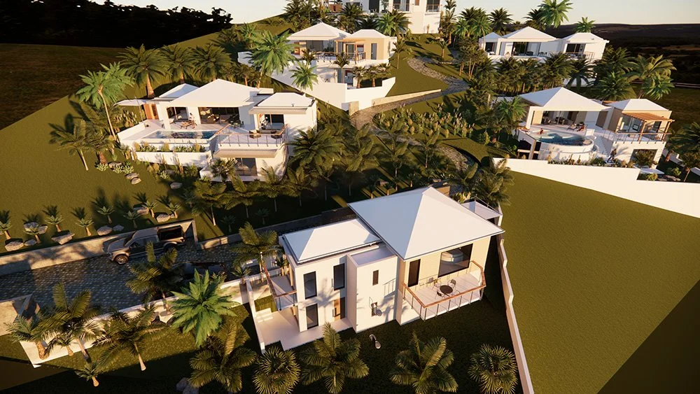 Le lotissement "Pearl Houses" dans son ensemble - Vue 3D